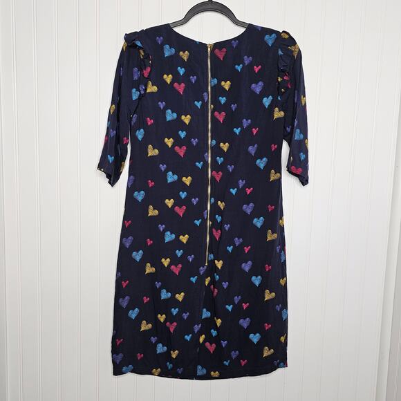 Modcloth Sugarhill Boutique Love Me Doodle Heart Print Shift Dress Sz 2 Kidcore - Picture 4 of 8